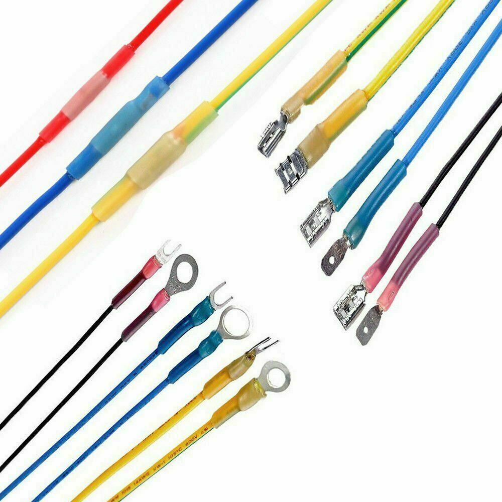 120PCS Assortment Heat Shrink Ring Spade Fork Crimp Terminals Wire Connectors