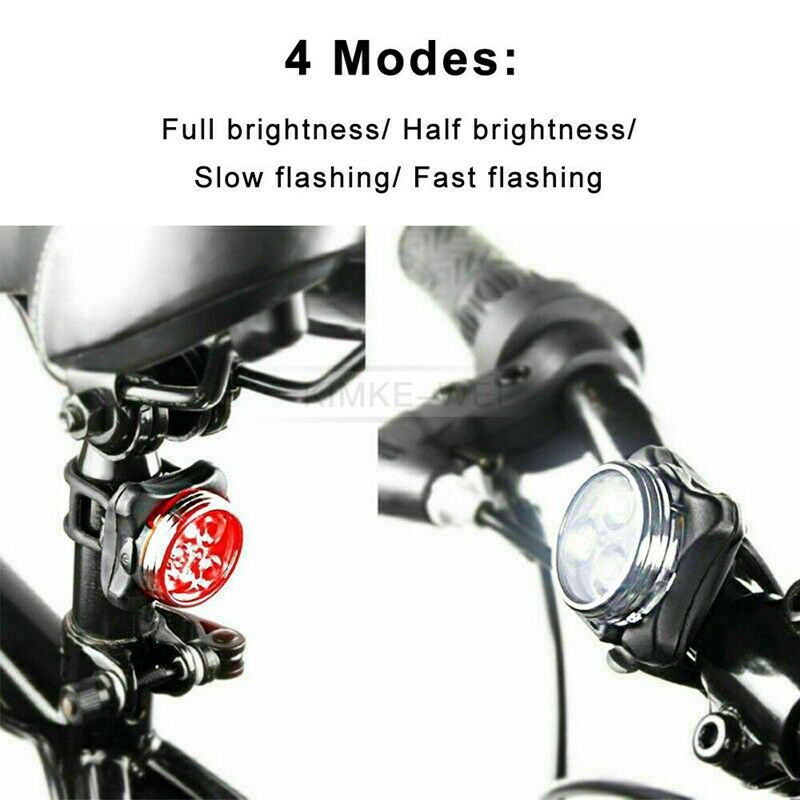 2x LED USB Rechargeable Cycling Bicycle Bike Head Front Rear Tail Light Lamp Set