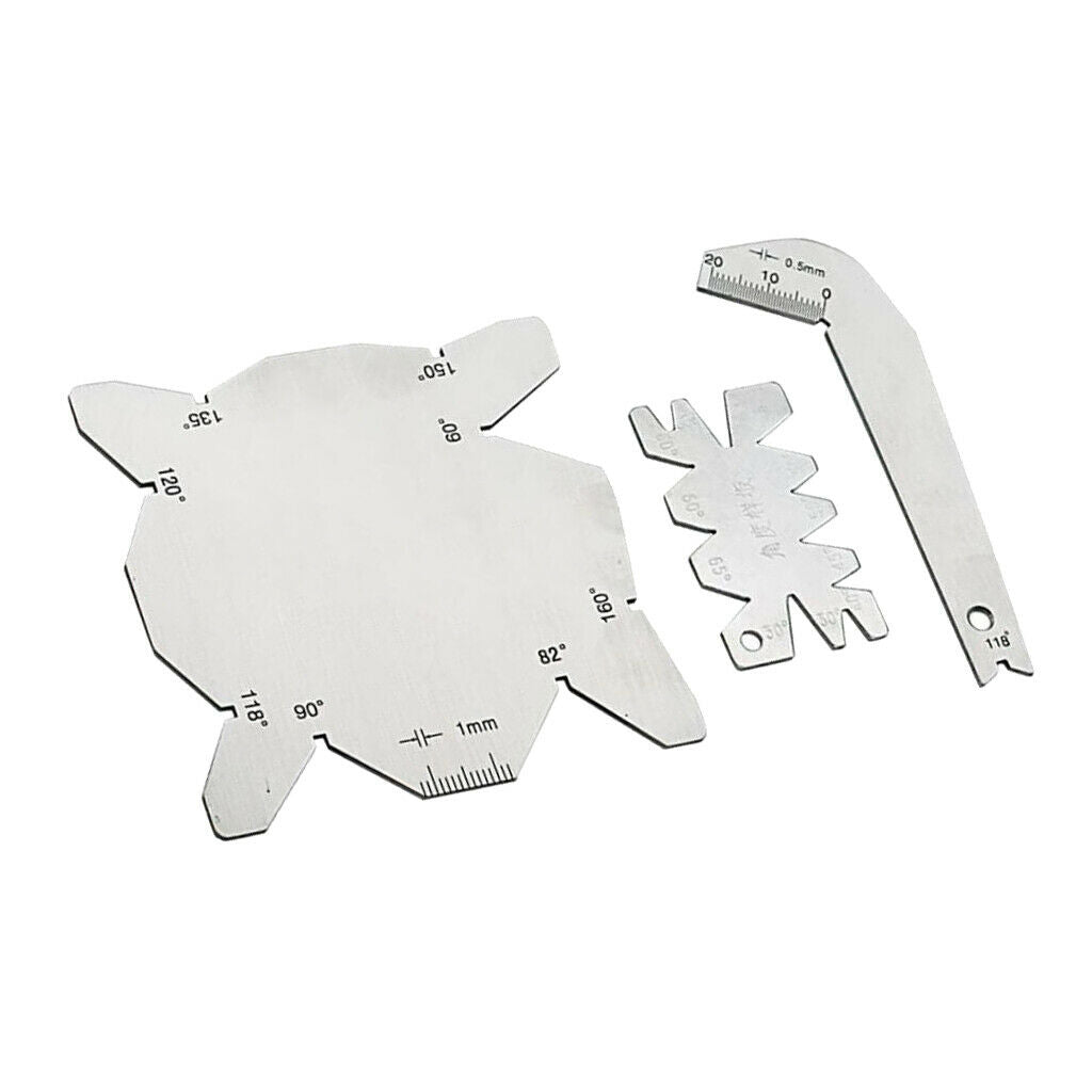 3-Piece Drill Bit Angle Gauge Dirll Sharpener Tool S/S Inspection Angle Gage