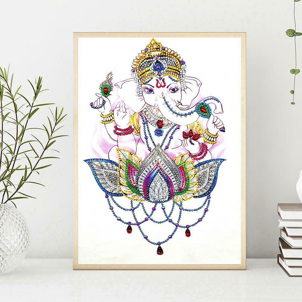 5D DIY Special Shaped Diamond Painting Elephant Trunk Buddha Embroidery Kit @