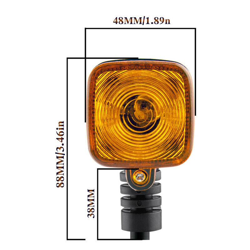 2pcs Motorcycle Amber Halogen Bulb Turn Signal Indicators Square Light Blinker