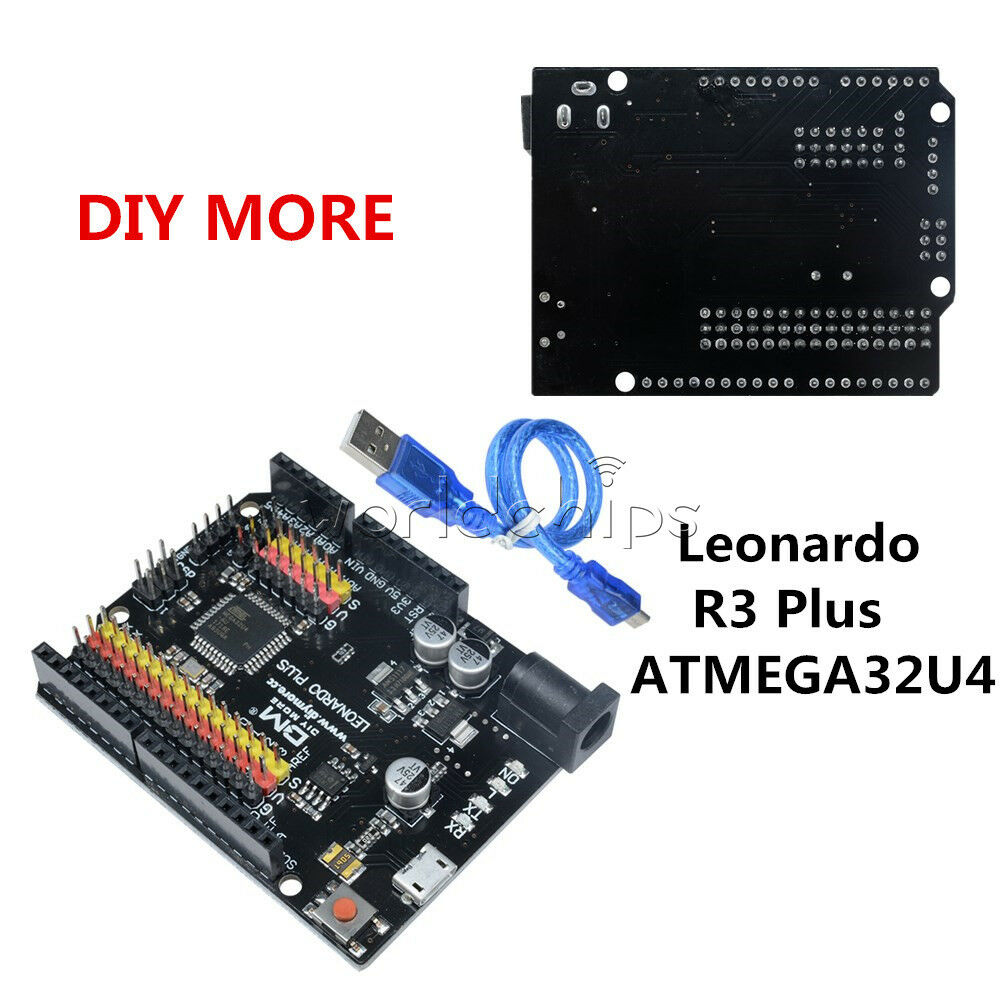 Leonardo R3 Plus ATmega32U4 Microcontroller Expansion Board +Cable for Arduino