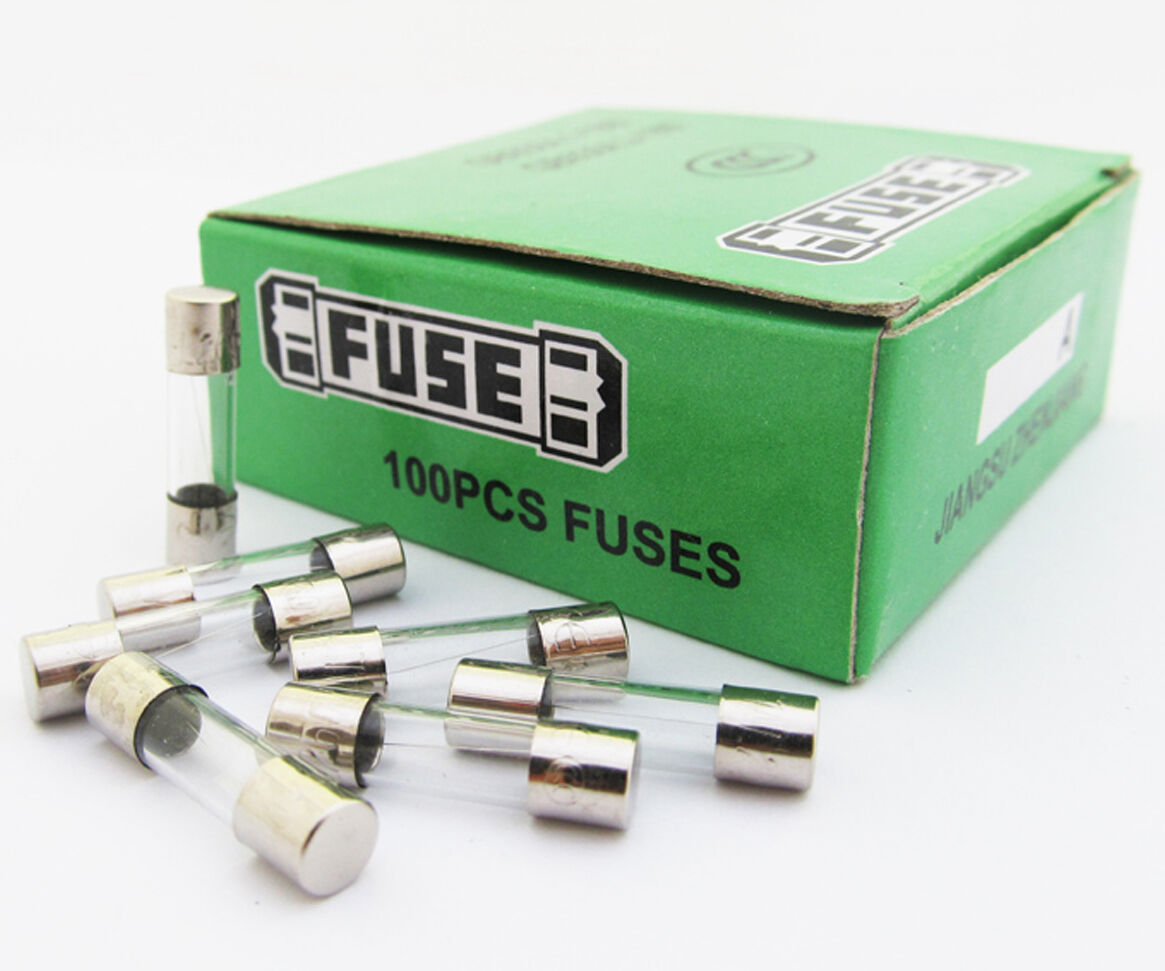 100 Pcs Glass Fuse, 5mm x 20mm 5x20 20A 250V Fast Blow