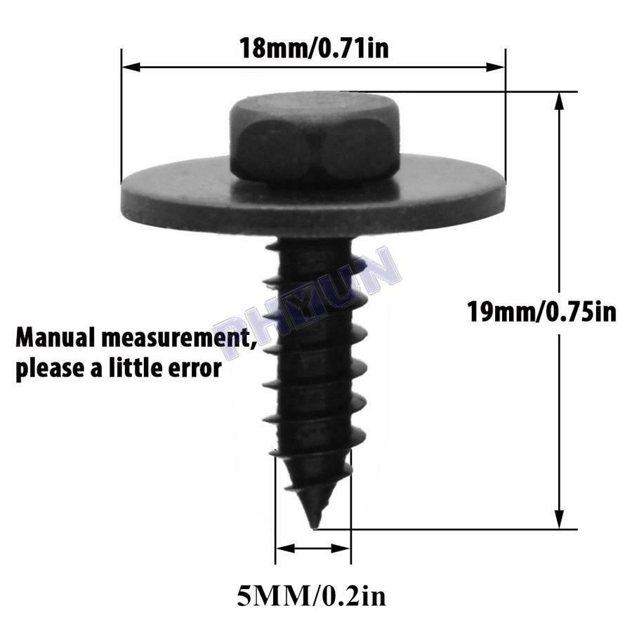 For BMW 100x Car Body Fender Retainer Clips Screws Engine Head Washer 108F2166