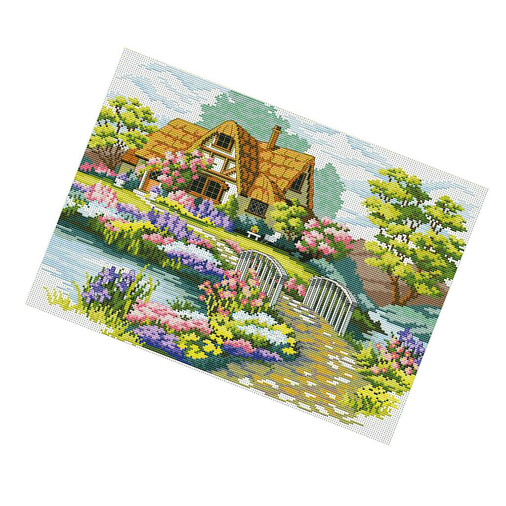 Cross stitch kits pattern embroidery needlework garden cottage (stamped)