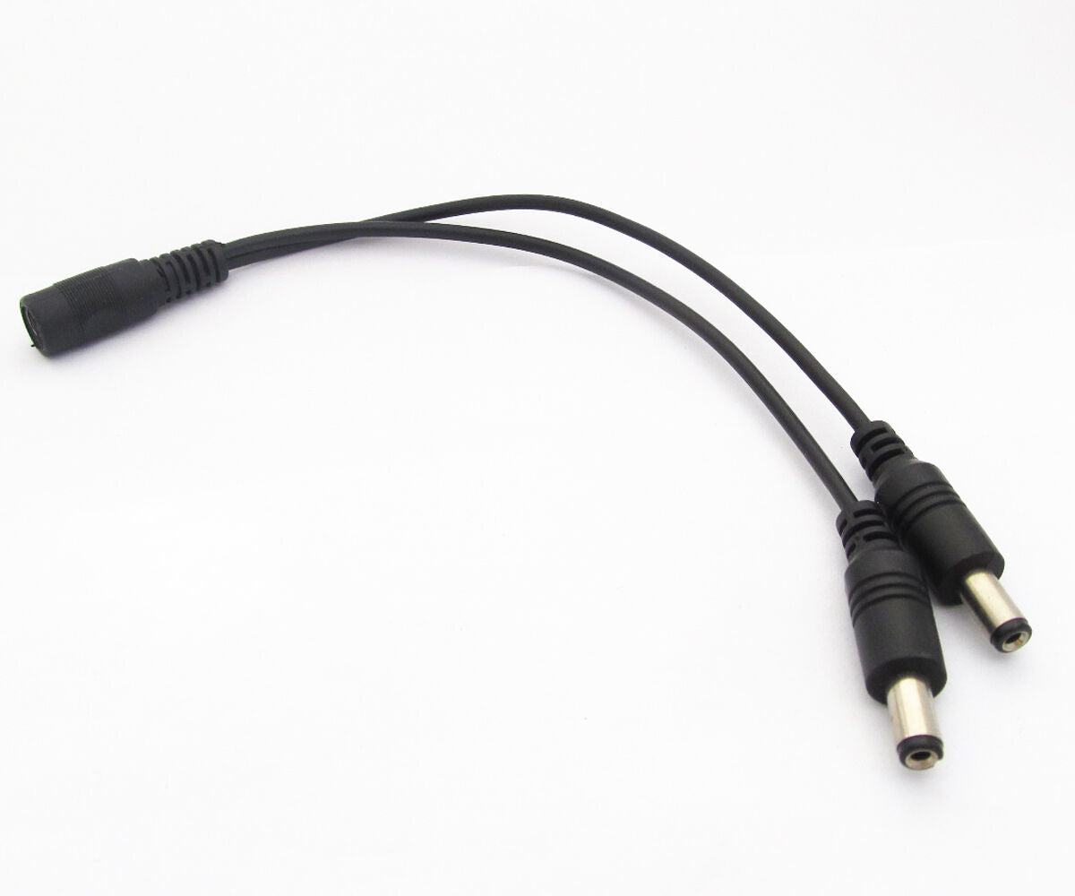 10pcs DC 5.5x2.1 DC Power Splitter Cable Female 1 to 2 Male Cord For CCTV Camera