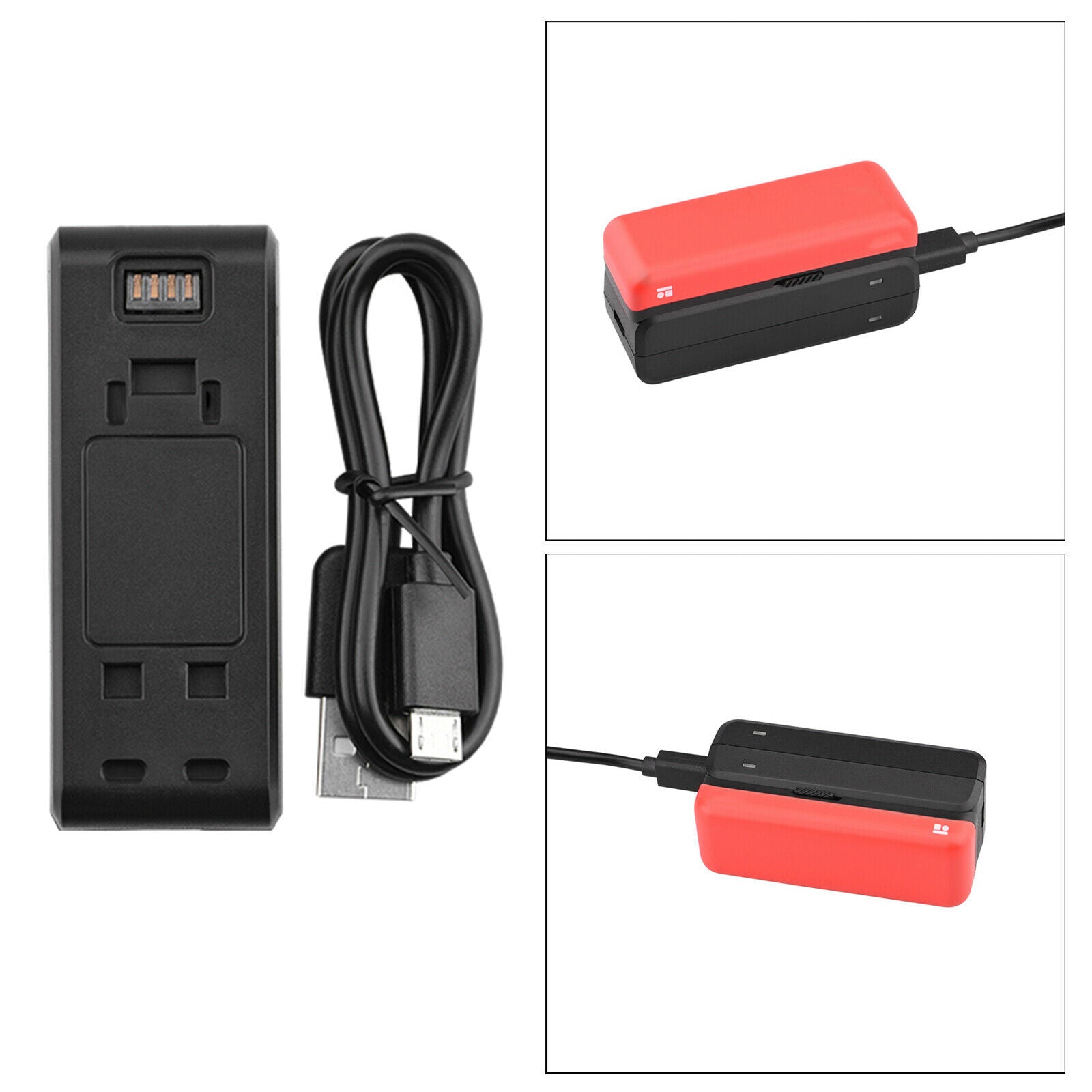 Dual Battery Charger Hub Charging Station For Insta360 ONE R Battery Base