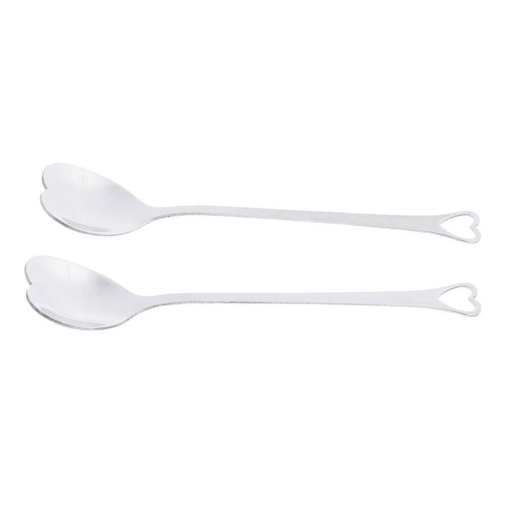 Set of 2 Food-Grade Stainless Steel Creative Coffee Spoons Tea Dessert Spoons