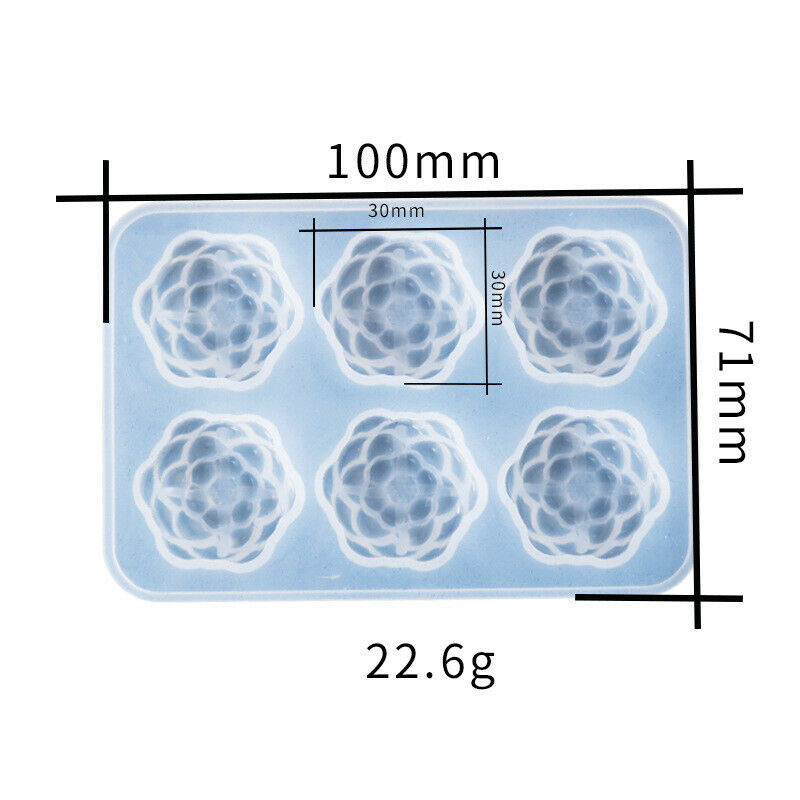 6 x Rose Flower Chocolate Silicone Mould Mold Homemade DIY Baking Tools C.l8