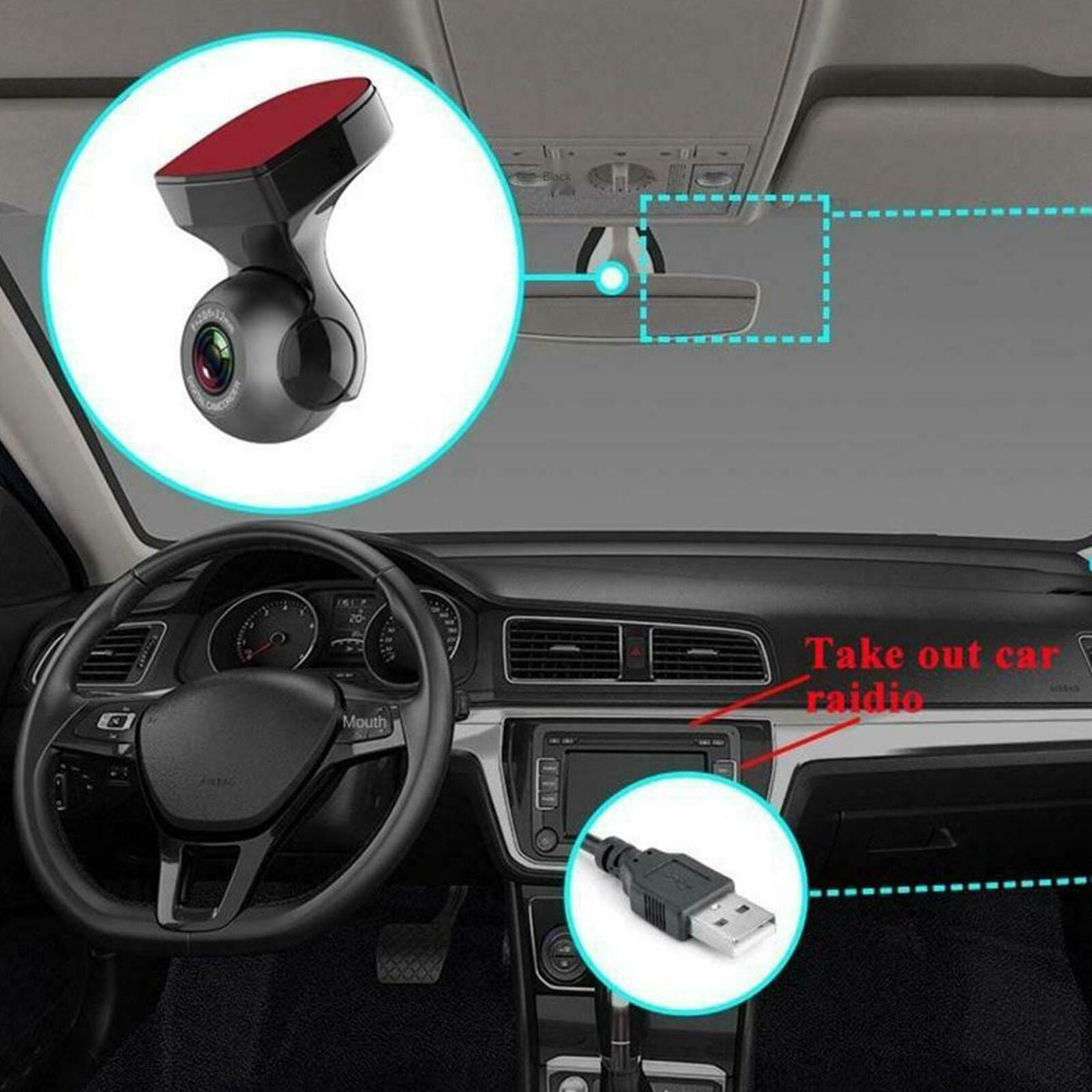 1080P Car WIFI USB DVR Dash Cam Driving Recorder G-Sensor Loop Night Vision