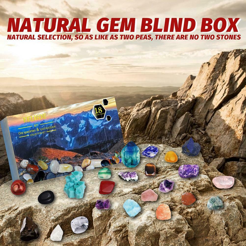 Christmas for Kids 18 Grids Mineral Gift Box Toys Christmas Ore Blind Box Toys