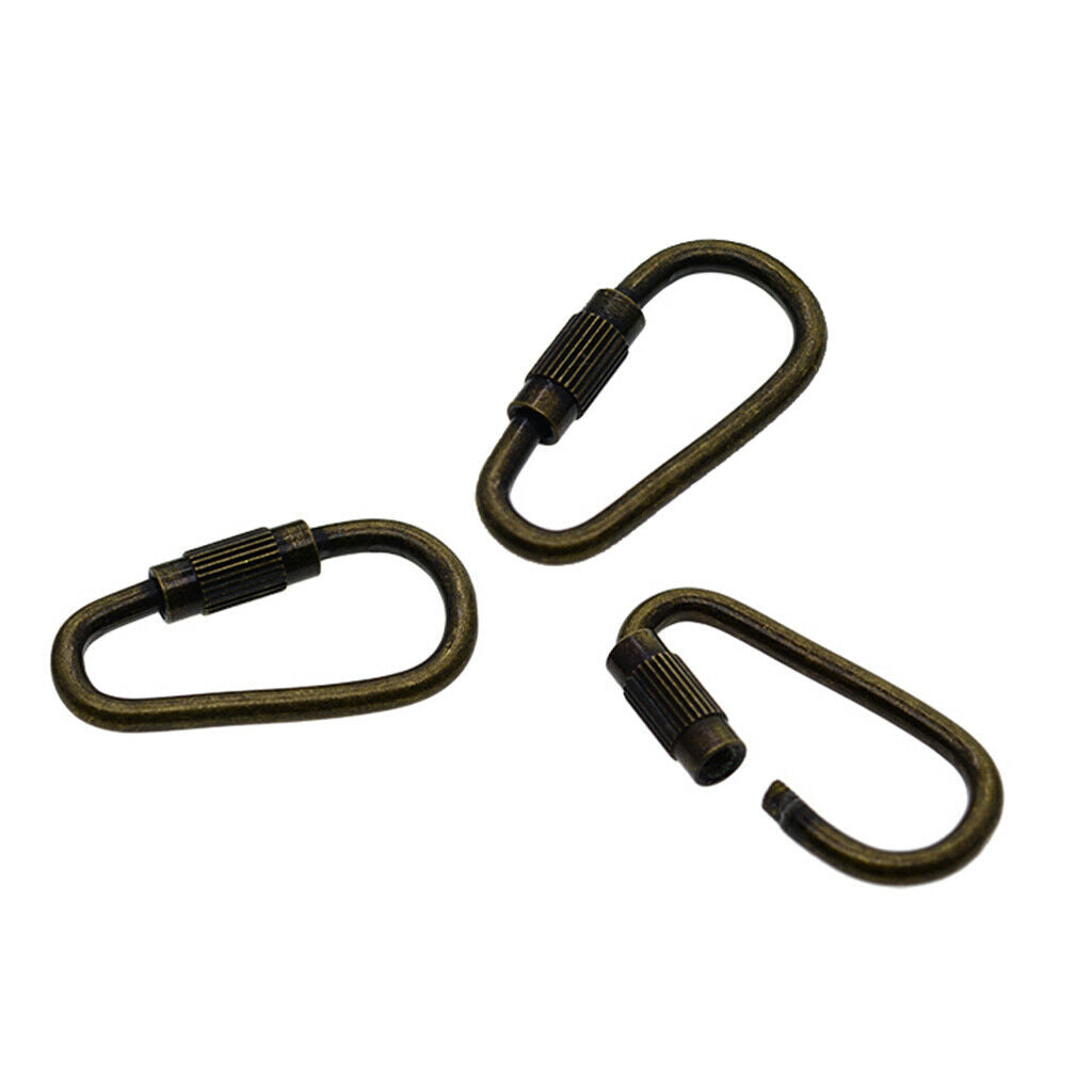20pcs Steel Camping Screw Lock Screw Buckle Carabiner Quick Open Key Chain