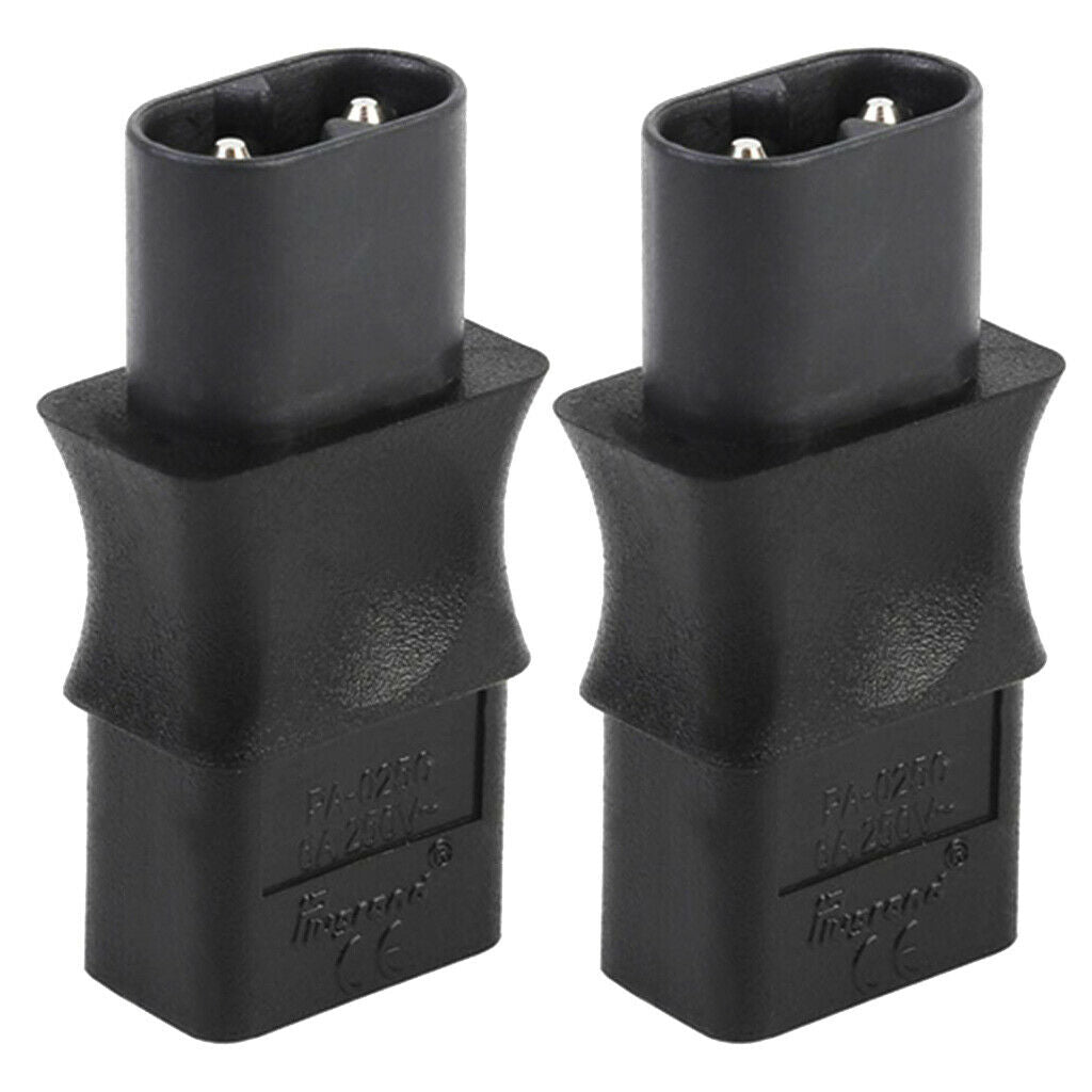 2X IEC 320 C8 Male to IEC 320 C9 2 Pin Female AC Adapter 6A /250V