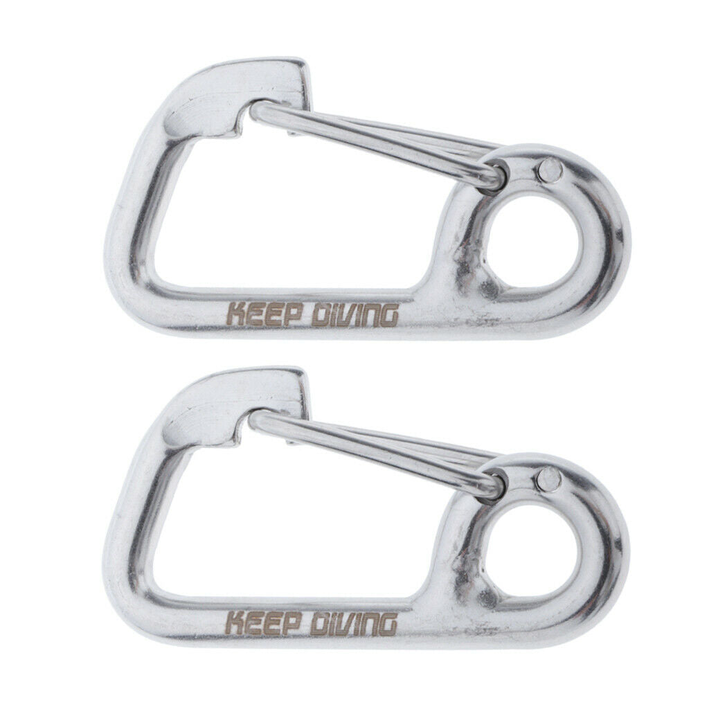 2 Pieces Premium Carabiner Diving Spring Hook Snap Eyelet Reel Connector
