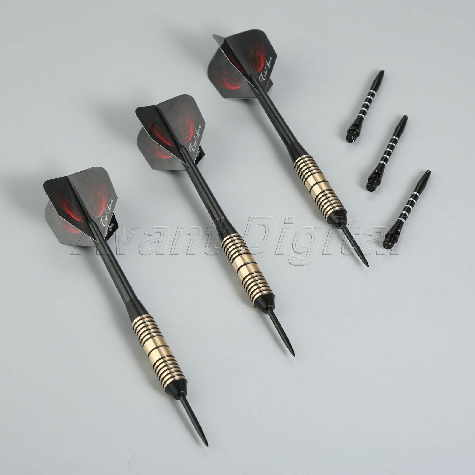 3Pcs Box Set Brass Barrels Darts Aluminum & Plastic Dart Shafts with Flights 26g