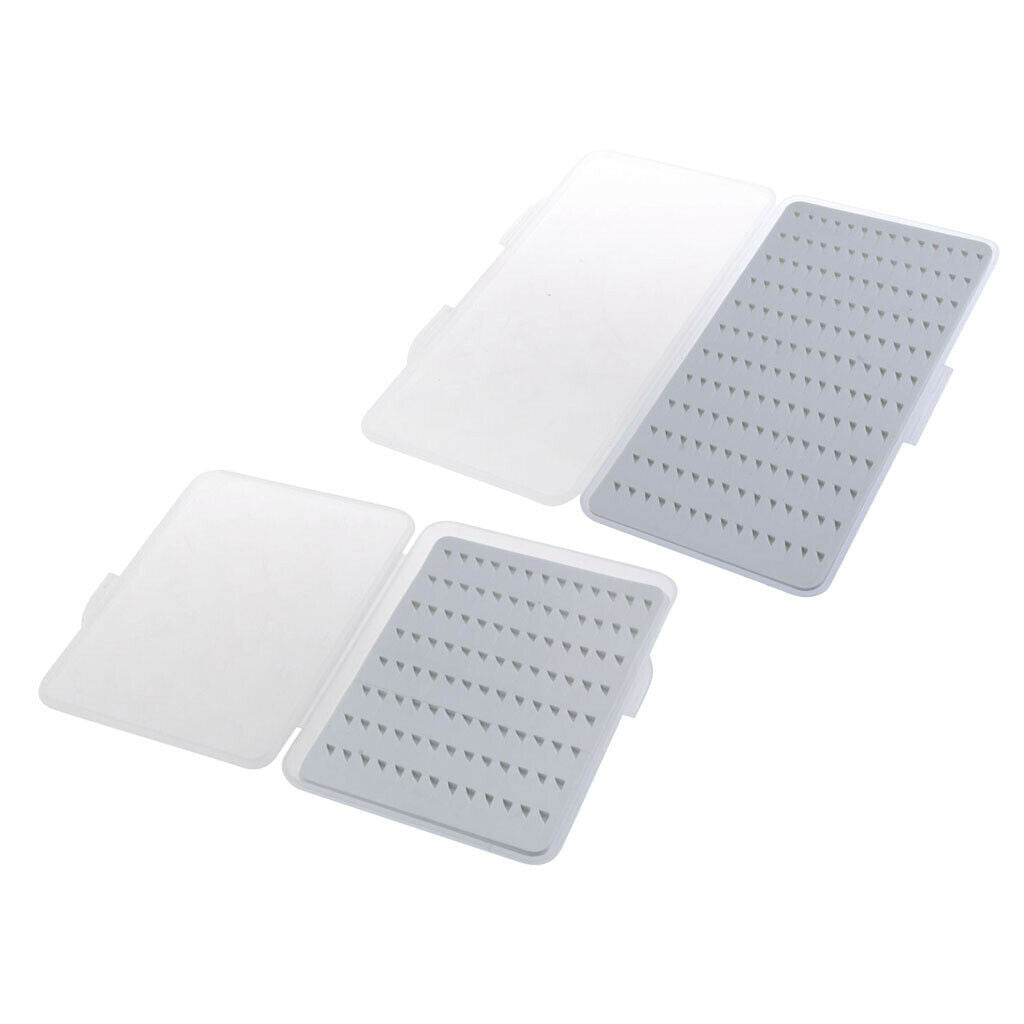 2 Pieces Dry Fly Fishing Box Tackle Box with Slot Foam for