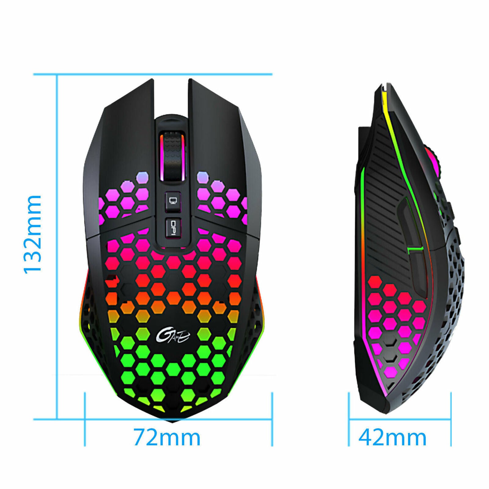 Wireless USB Gaming Mouse LED Backlit Optical Mice Rechargeable for PC Laptop