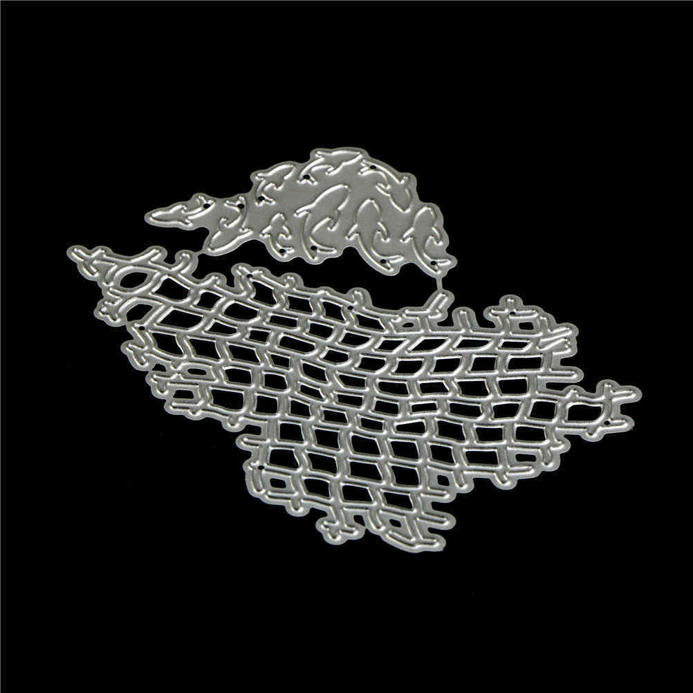 2pcs Fishing Net Metal Cutting Dies For DIY Scrapbooking Album Paper Card.l8