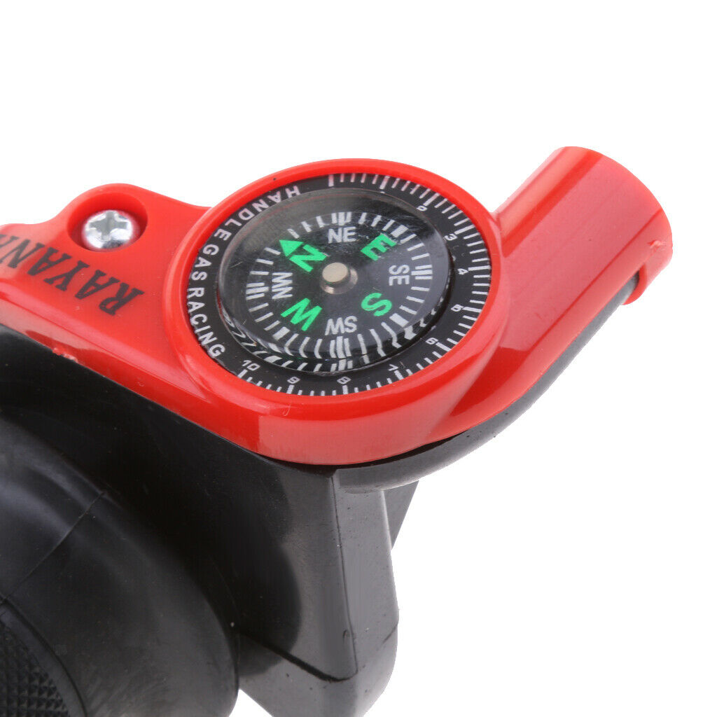 Throttle Grip Casing Cable with Compass for 22mm Handlebar Motorcycle Red