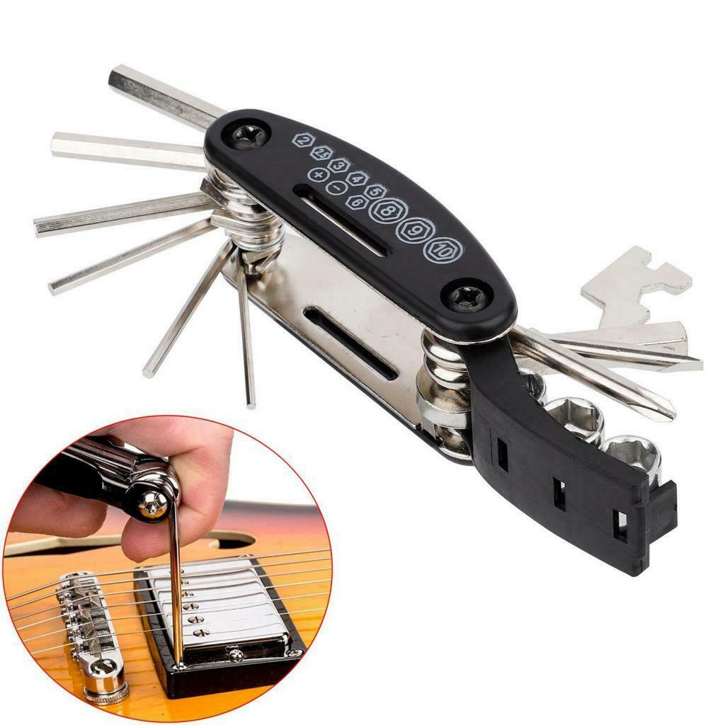Guitar Bass Drum Multi Tool, 15 in 1 Multi-Function Perfect for Repair Musical