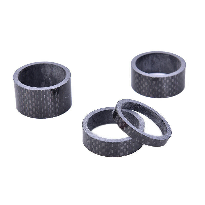 4PCS Full Carbon Fiber Bicycle Spacer Cycling Washer Bike Bicycle Stem Spac BDD
