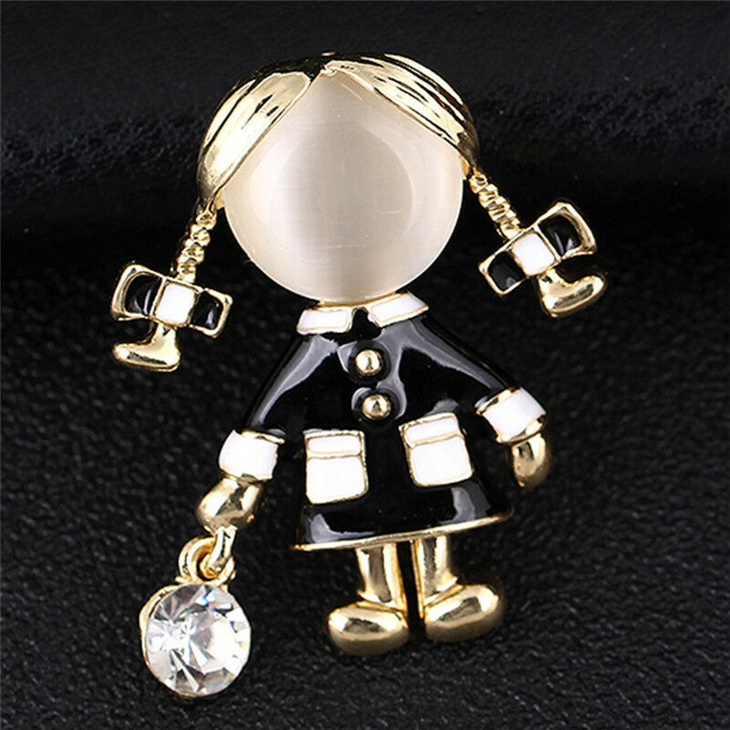 Girl Brooch Women Opal Rhinestone Crystal Brooch Pin Dress Coat Gift Jewe.l8