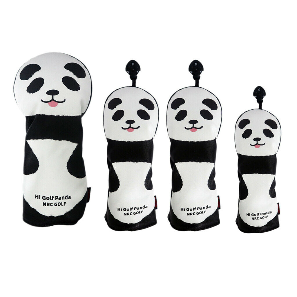 4pCS Premium Panda Golf Wood Driver Headcover Golfer Club Cover #1 3 5 UT Covers