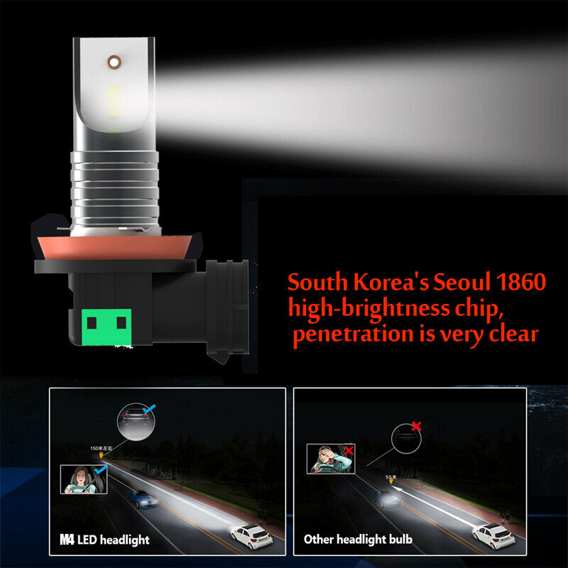 2X H8 H9 H11 Car LED Headlight Conversion Bulbs 30000LM 6000K Single/ Hi/Lo beam