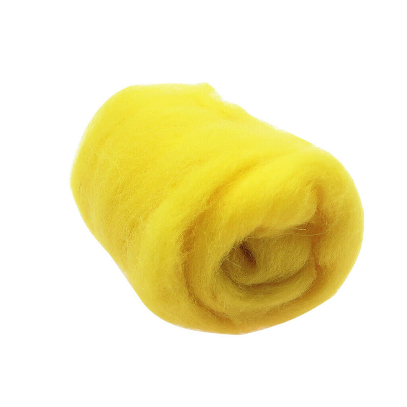 10g Wool Top Roving Felting Wool Spinning Felting Fiber Yellow