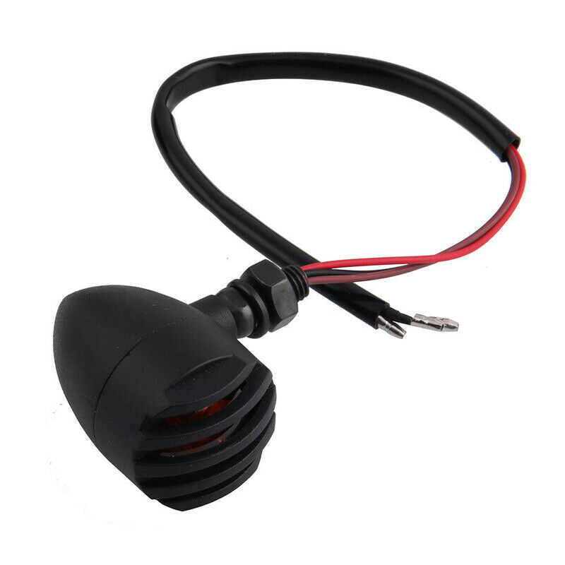 2PCS Motorcycle Bikes Turn Signal Light Retro Small Metal Fence Lamp Bulbs Amber