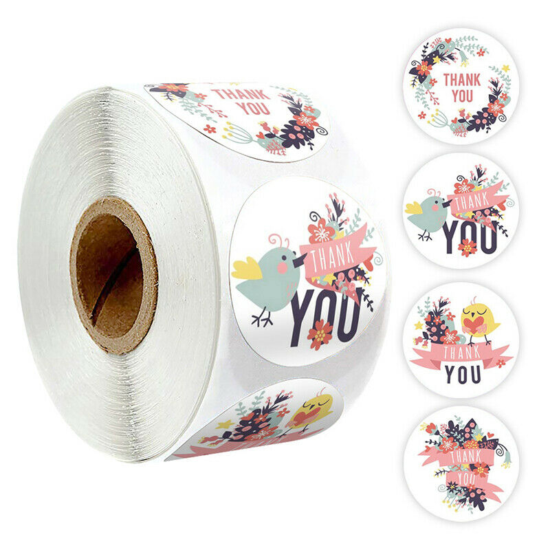 500Pcs Animal Thank You Stickers Seal Labels Pink Flower Cute Envelope St.l8