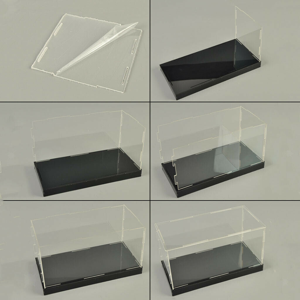 Acrylic Display Case Large UV Perspex Box Plastic Base Protection 8"x8"x14"