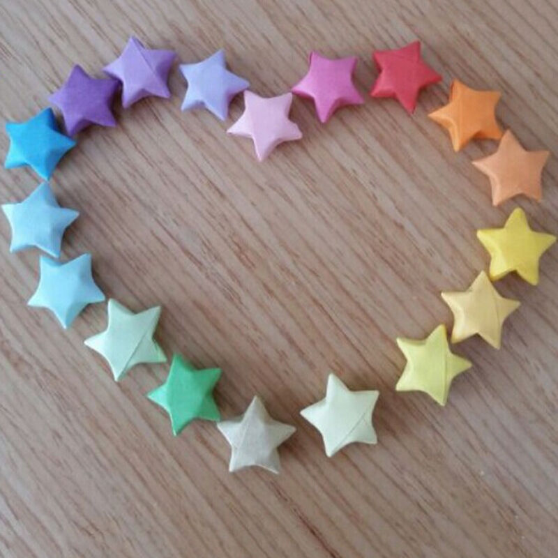 80pcs Funny Origami Lucky Star Paper Strips Folding Paper Ribbons Colors .l8