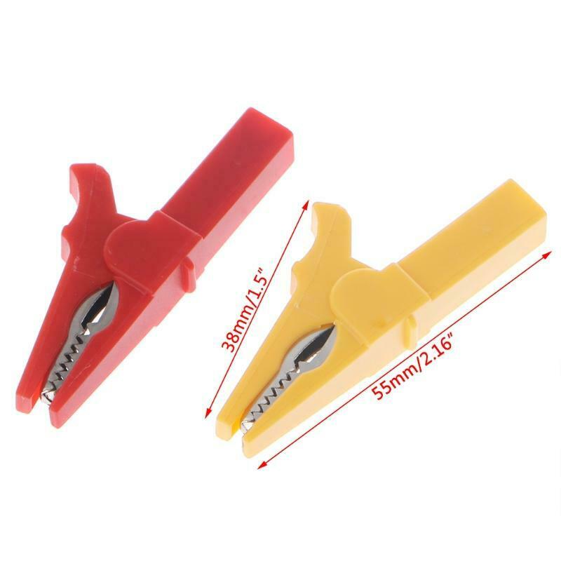 6 Pcs 6 Colors 55mm Crocodile Alligator Clip For 4mm Male Banana Plug Connector
