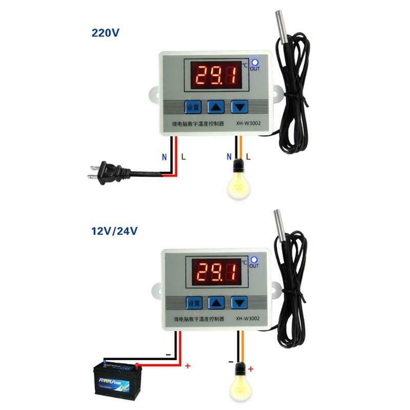 220V Digital LED Temperature Controller Thermostat Switch Probe Sens