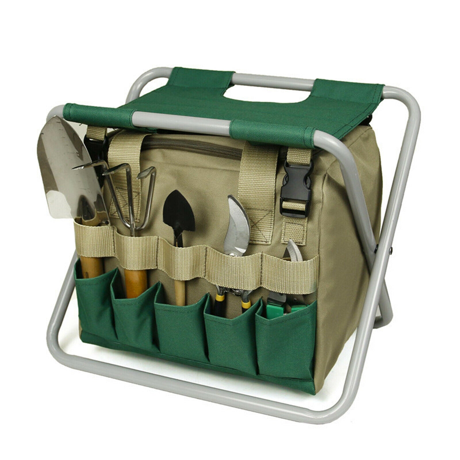 Garden Tools Set Organizer Garden Seat Folding Gardening Stool Chair Kneeler