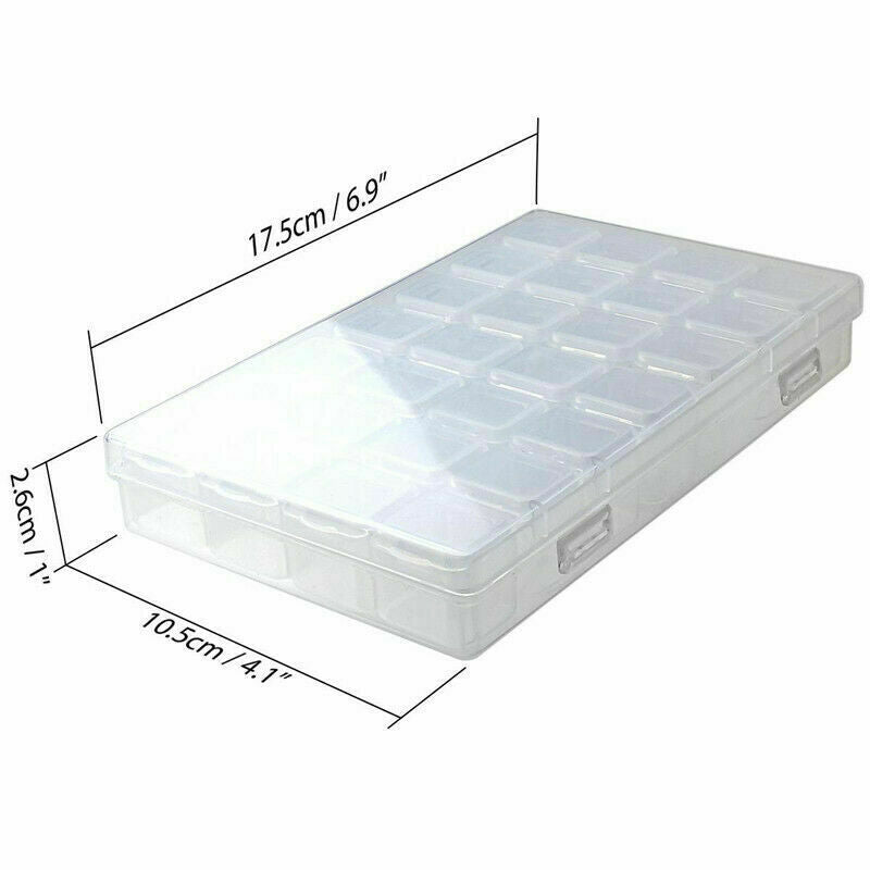 28 Slots Transparent Diamond Painting Embroidery Storage Box Accessory DIY Art