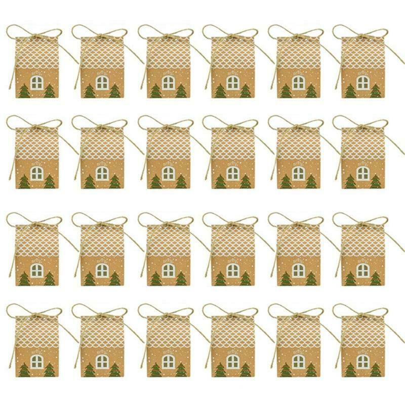 Small House Shape Christmas Advent Calendar Paper Candy Box 24 Days Christmas