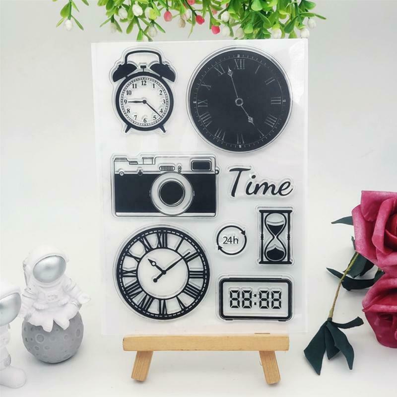 Time Clock Silicone Clear Seal Stamp DIY Scrapbooking Embossing Photo Album Card