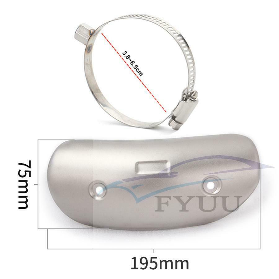 195mm/7.8" Motorcycle Exhaust titanium Look Protector Heat Hot Shield Cover