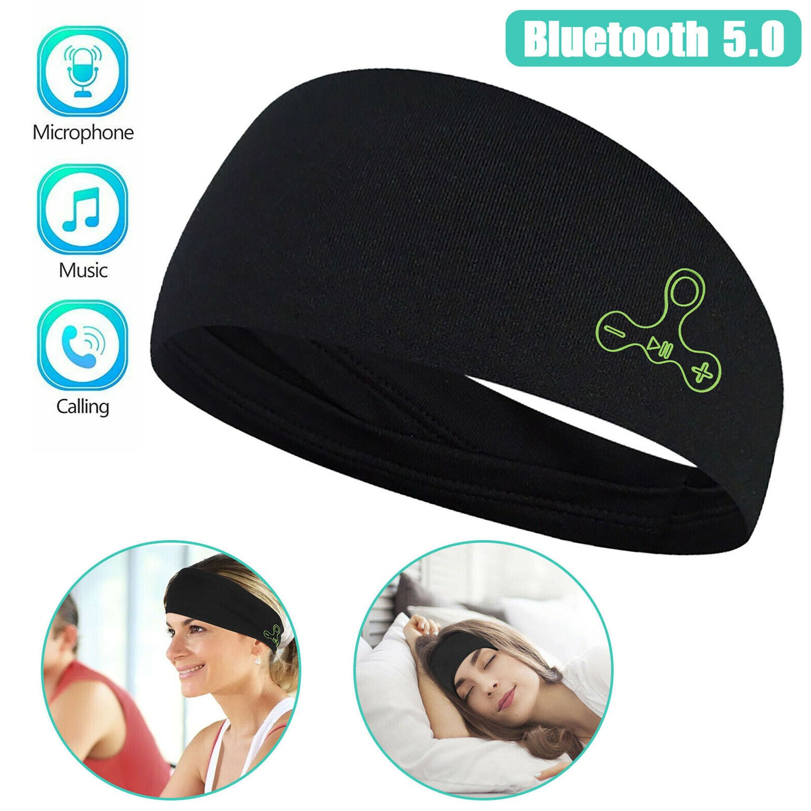 Bluetooth 5.0 Sports Stereo Wireless Headband Headphones Run Sleep Music Headset