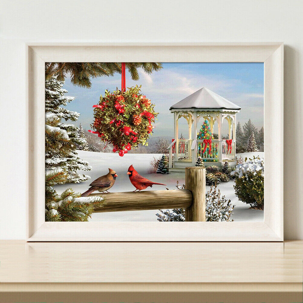 DIY Christmas Cross Stitch Pictures 5D Full Square Drill Diamond Painting @