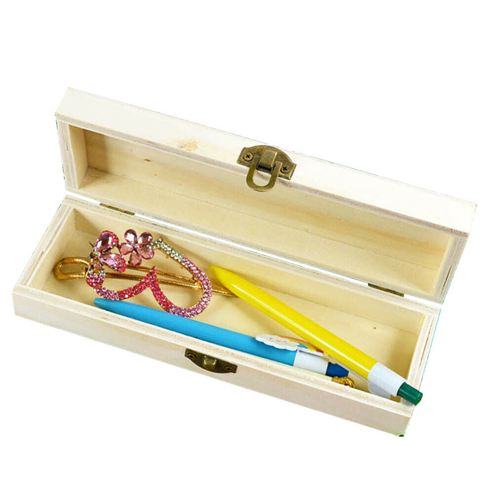 Pen Case Handmade Wooden Pencil Storage Box Organizer Cute Hollow White