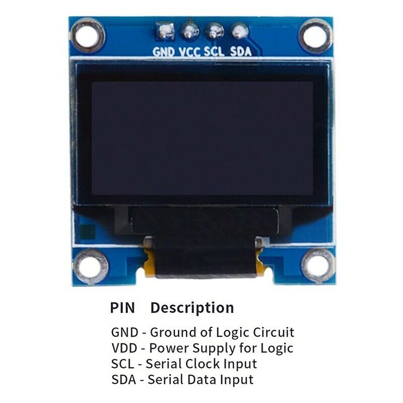2Pcs 0.96Inch OLED Module 12864 128X64 White SSD1306 Driver IIC Serial DisplayS2