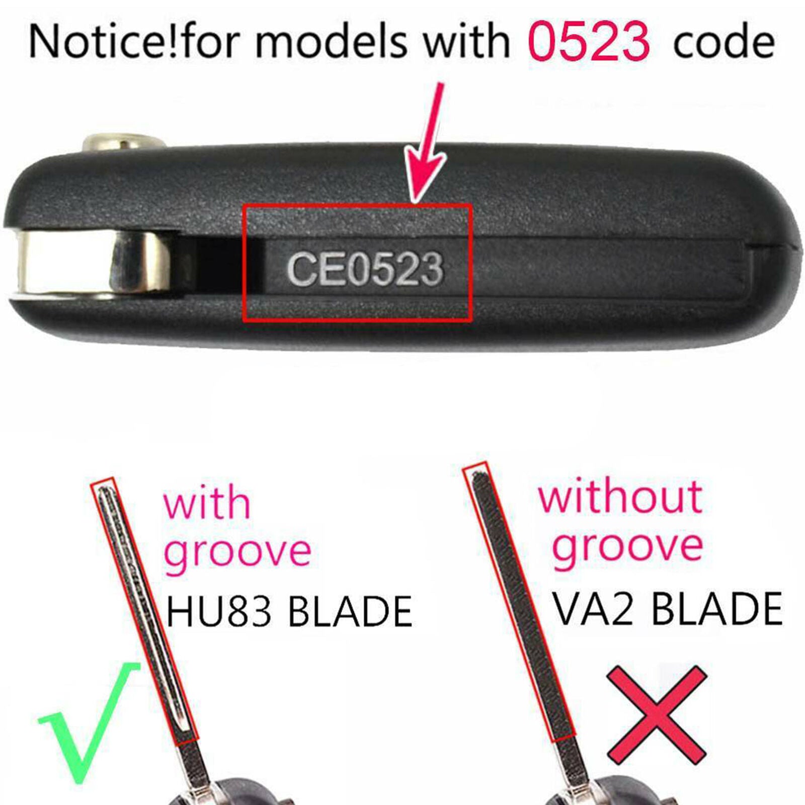 Car Key Shell Case Fob Modified For Peugeot 207 307 308 3008 5008 VA2 CE0523