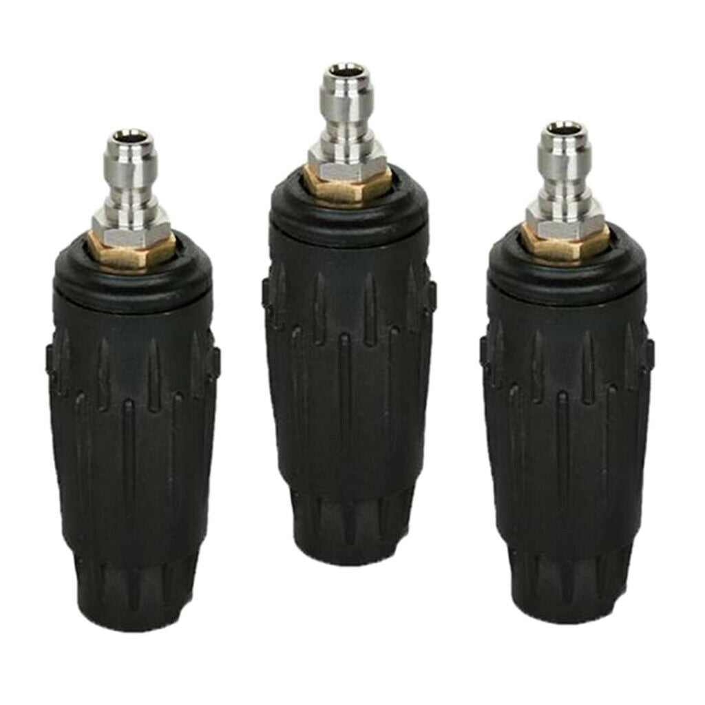 Set of 3 Washer Rotating Turbo Nozzle 3000 PSI 1/4" Quick Connect Duckbill