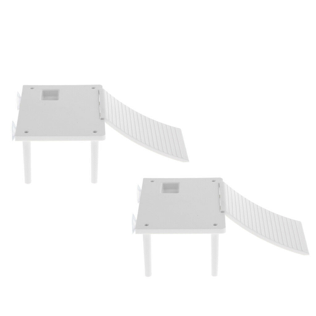 2pcs Aquarium Reptile Turtle Basking Platform Floating Island Climbing Ramp