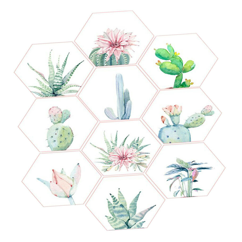 10Pieces Hexagon Wall Tiles Stickers Decals Kitchen Bathroom Waterproof A