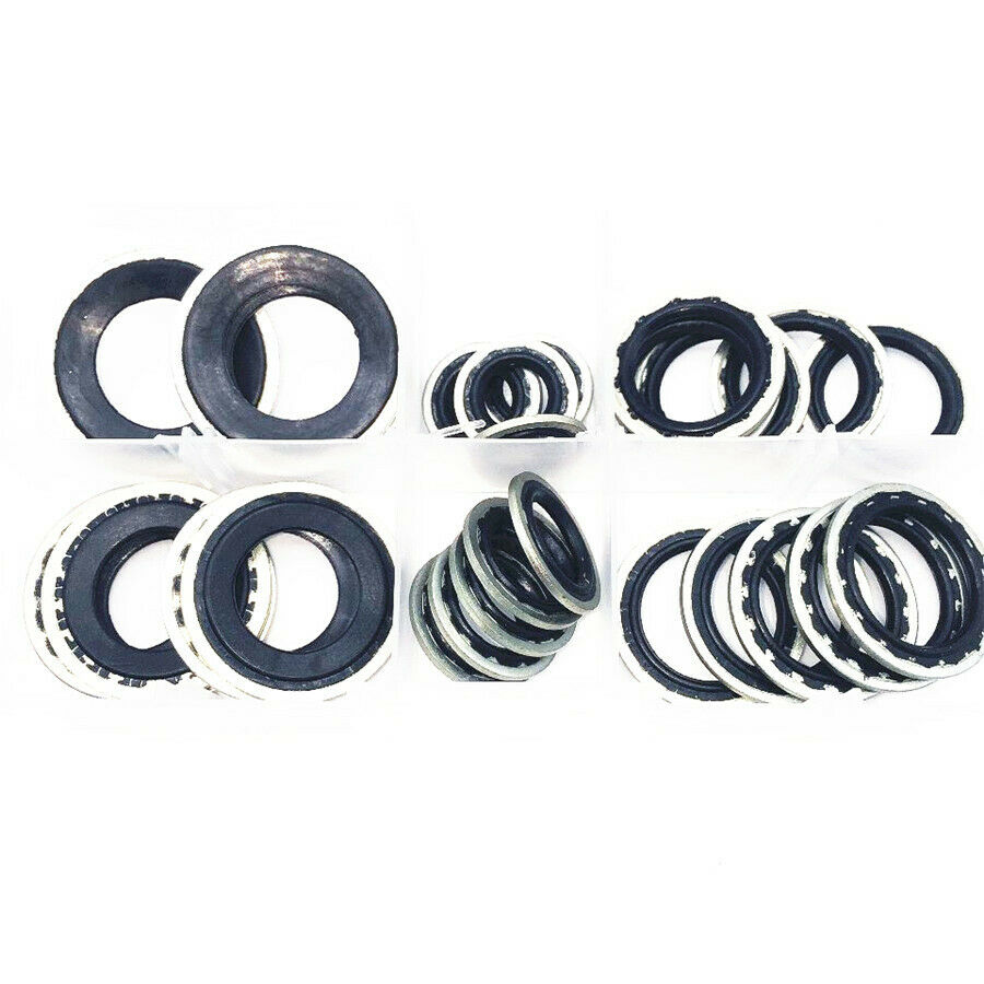 28 Pcs 6 Sizes Alloy Metal Air Conditioning Compressor Gaskets For R134a A/C