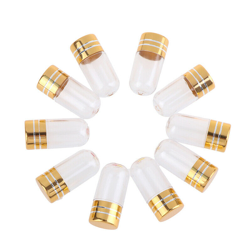 10Pcs Empty Clear Pill Case Bottle Container Capsule Shell Splitters Holder  Lt